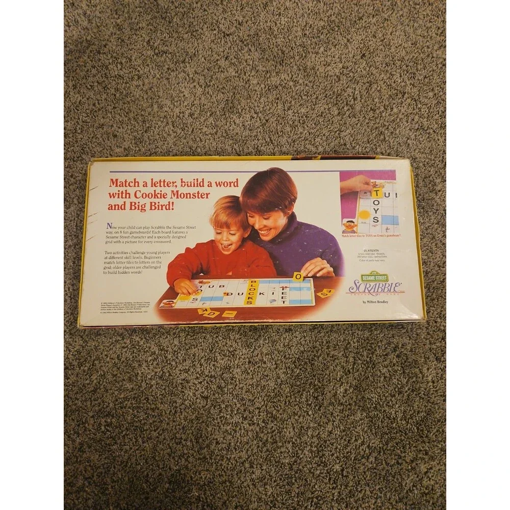 Vintage 1992 Sesame Street Scrabble by Milton Bradley Jim Henson Board Game